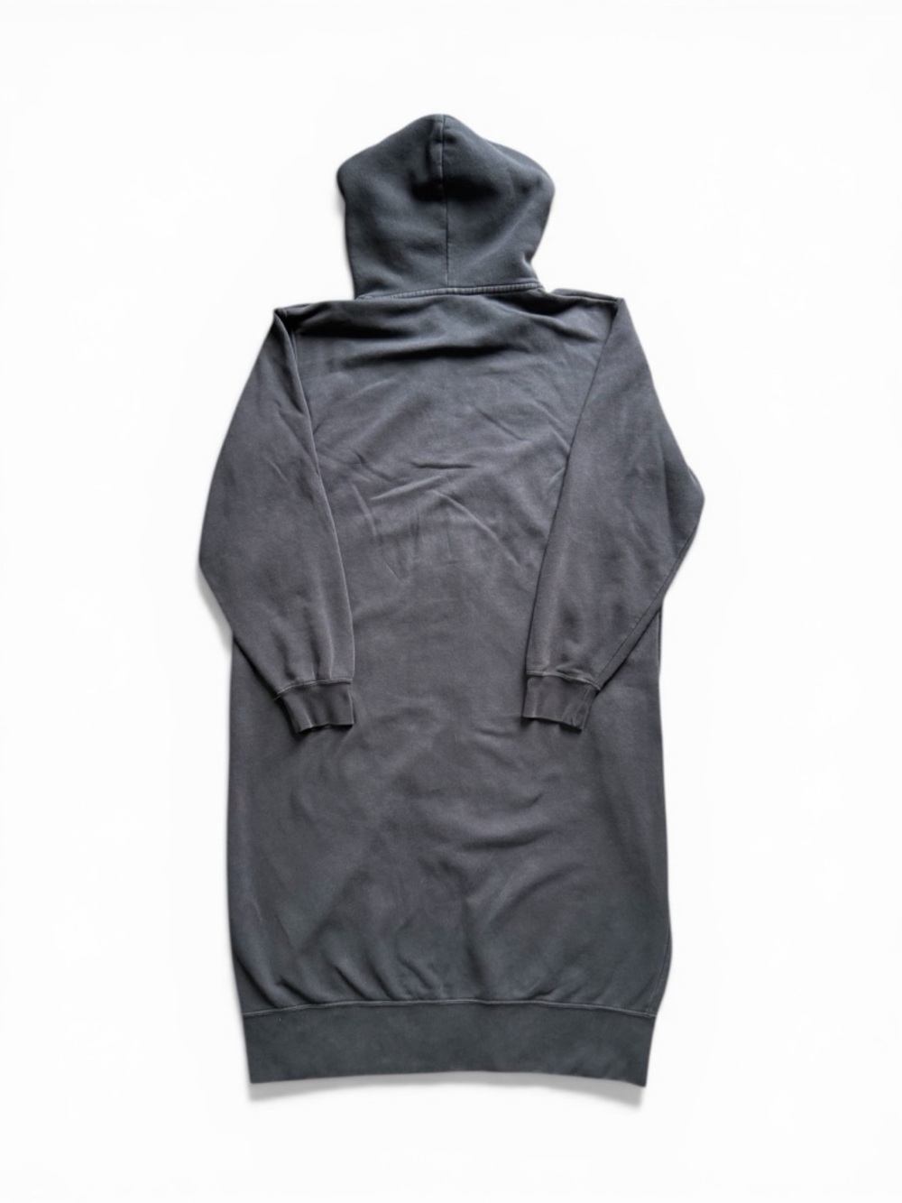 Nike Longline Zip Hoodie Black Tunic Length Fleece Size M - Picture 3 of 8